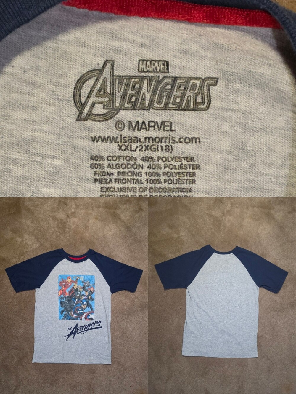 Kids Grey "The Avengers" Tee Sz 18